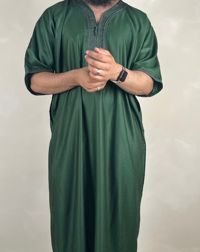 Men’s Moroccan Kaftan Bottle Green