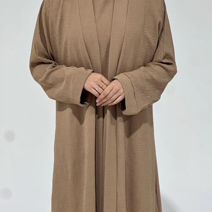Crepe Abaya Set Cream