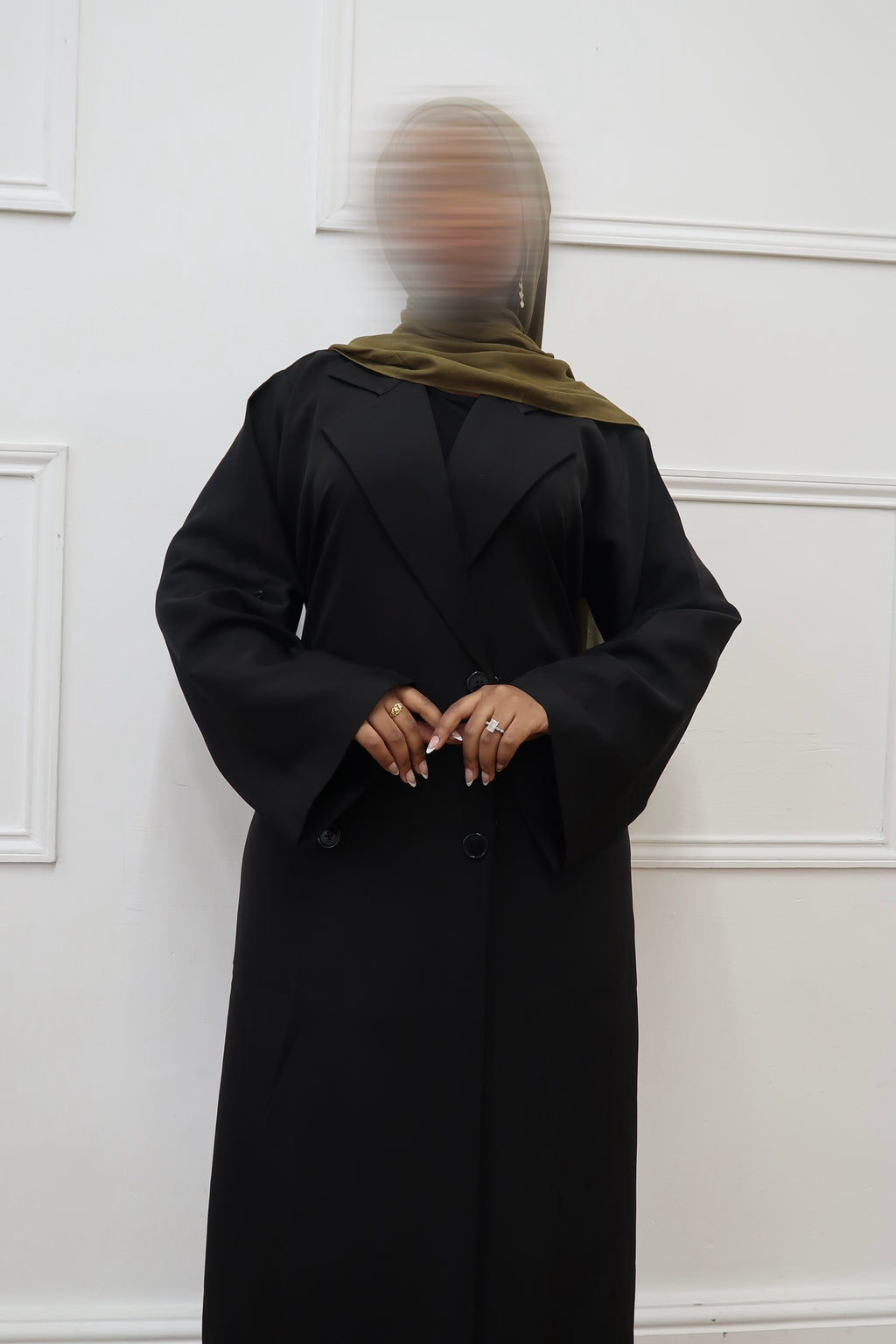 Trench Coat Abaya Black