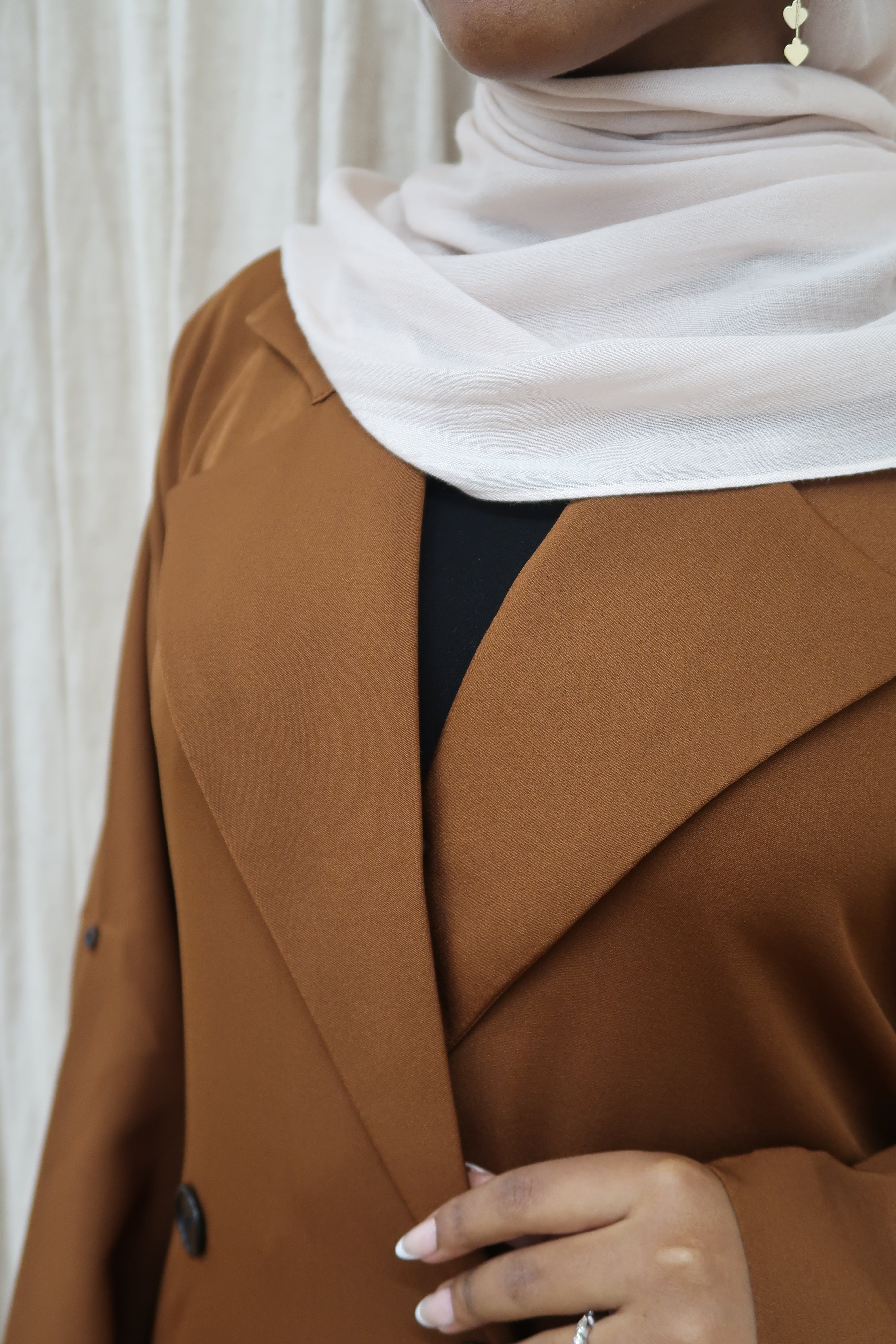 Trench Coat Abaya Tan