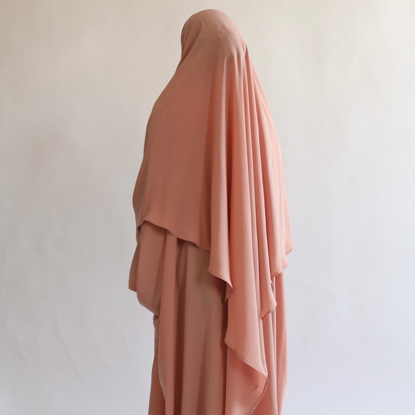 Blush Khimar with Niqab Ties