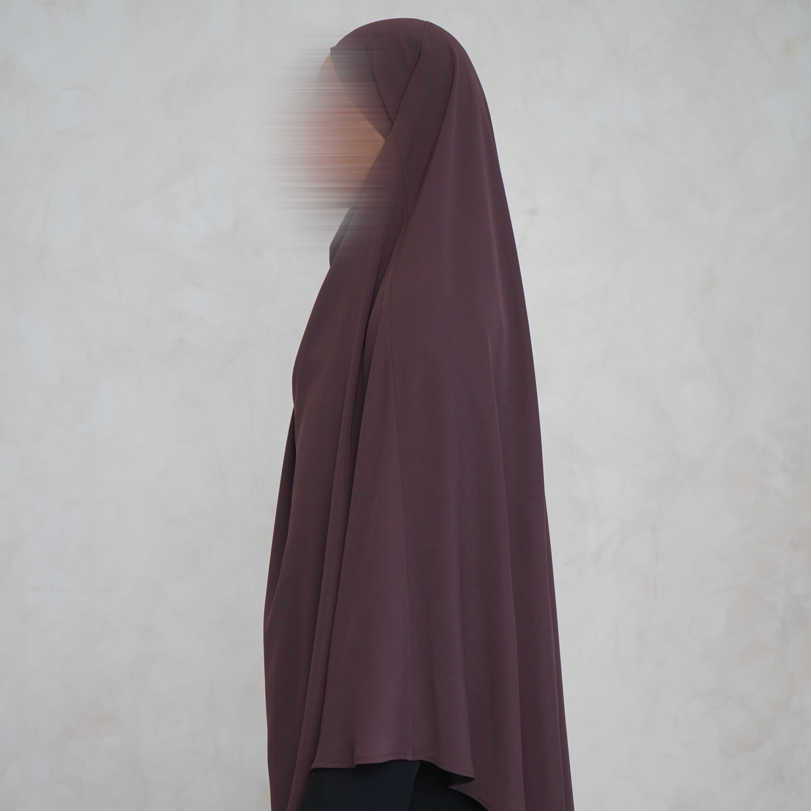 Choc Brown Khimar with Niqab Ties