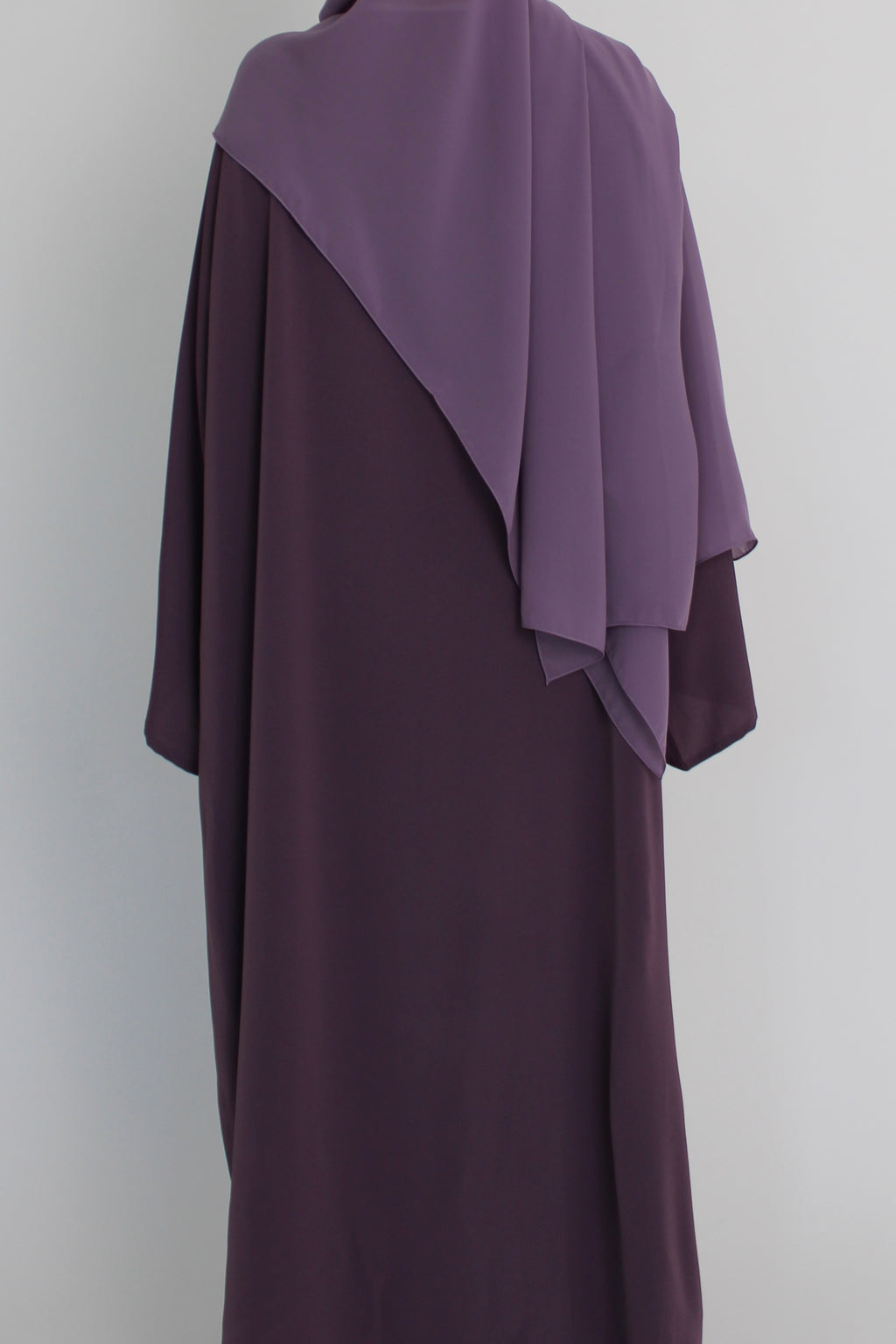 Purple Signature Bell Sleeve Abaya with hijab