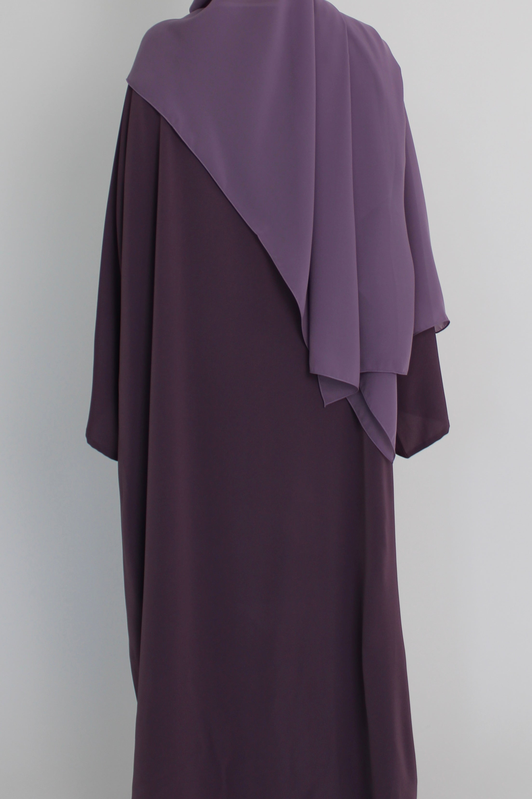 Purple Signature Bell Sleeve Abaya with hijab