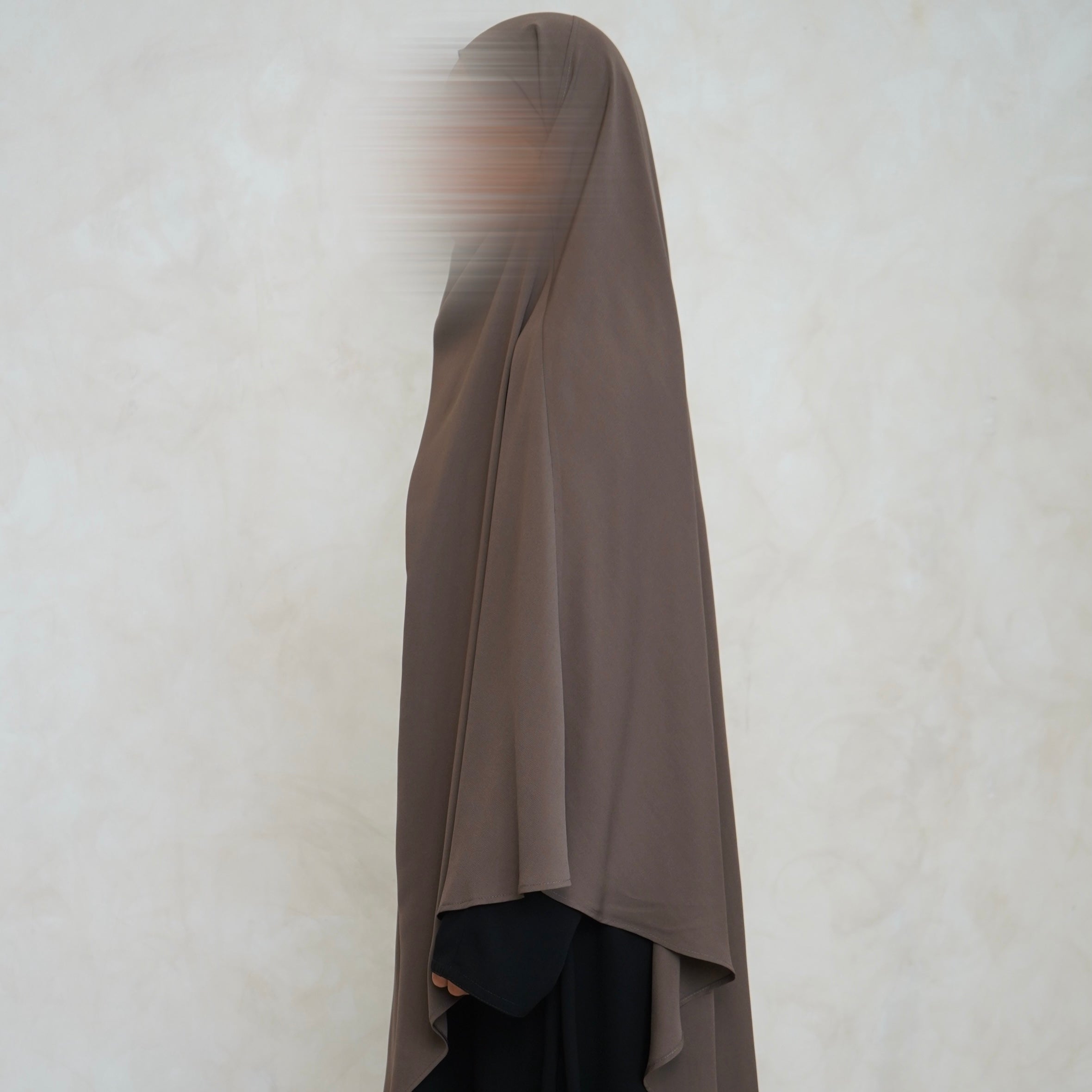 Extra Long Brown Khimar with Niqab Ties