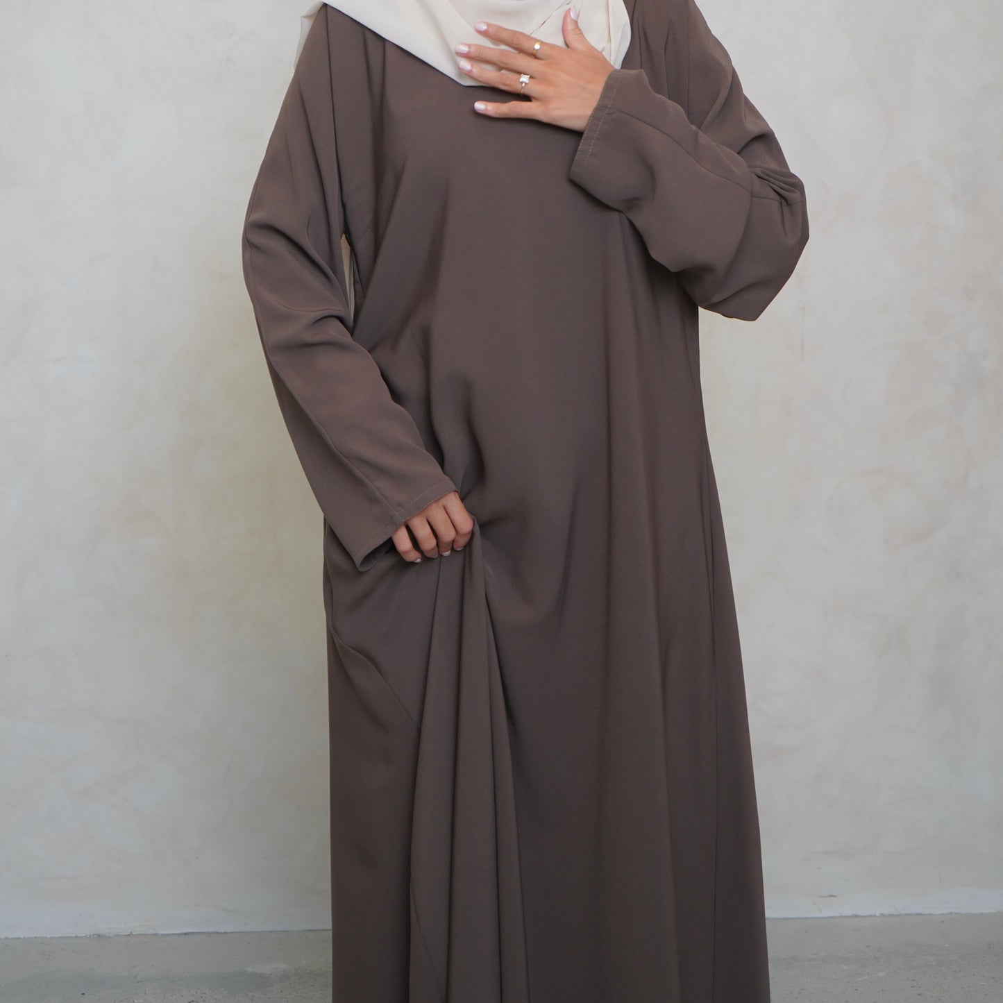 Classic A Line Abaya Brown