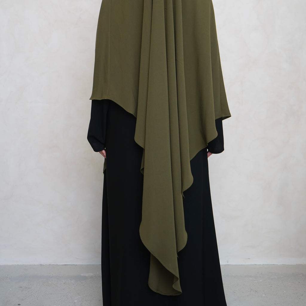 Extra Long Olive Green with Khimar Niqab Ties