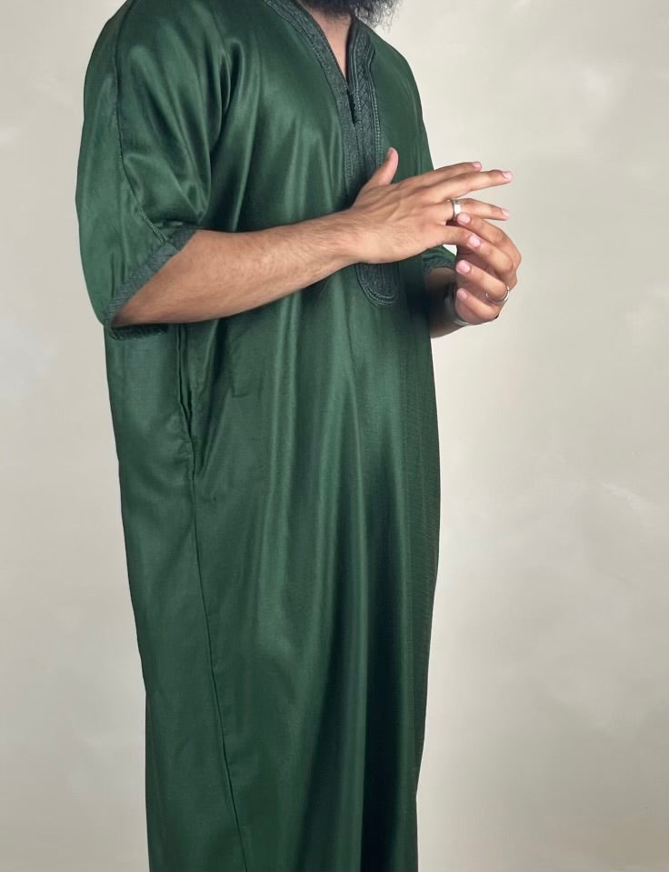 Men’s Moroccan Kaftan Bottle Green