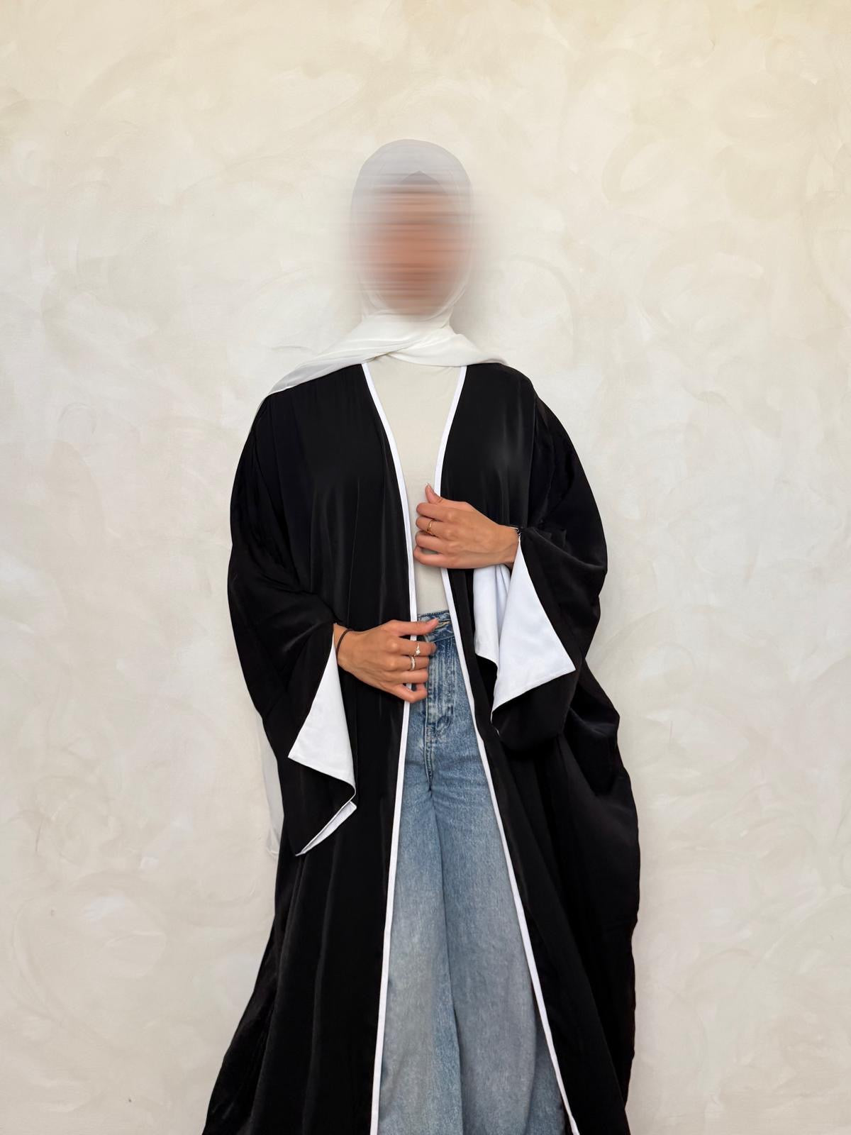 Open Abaya Noir