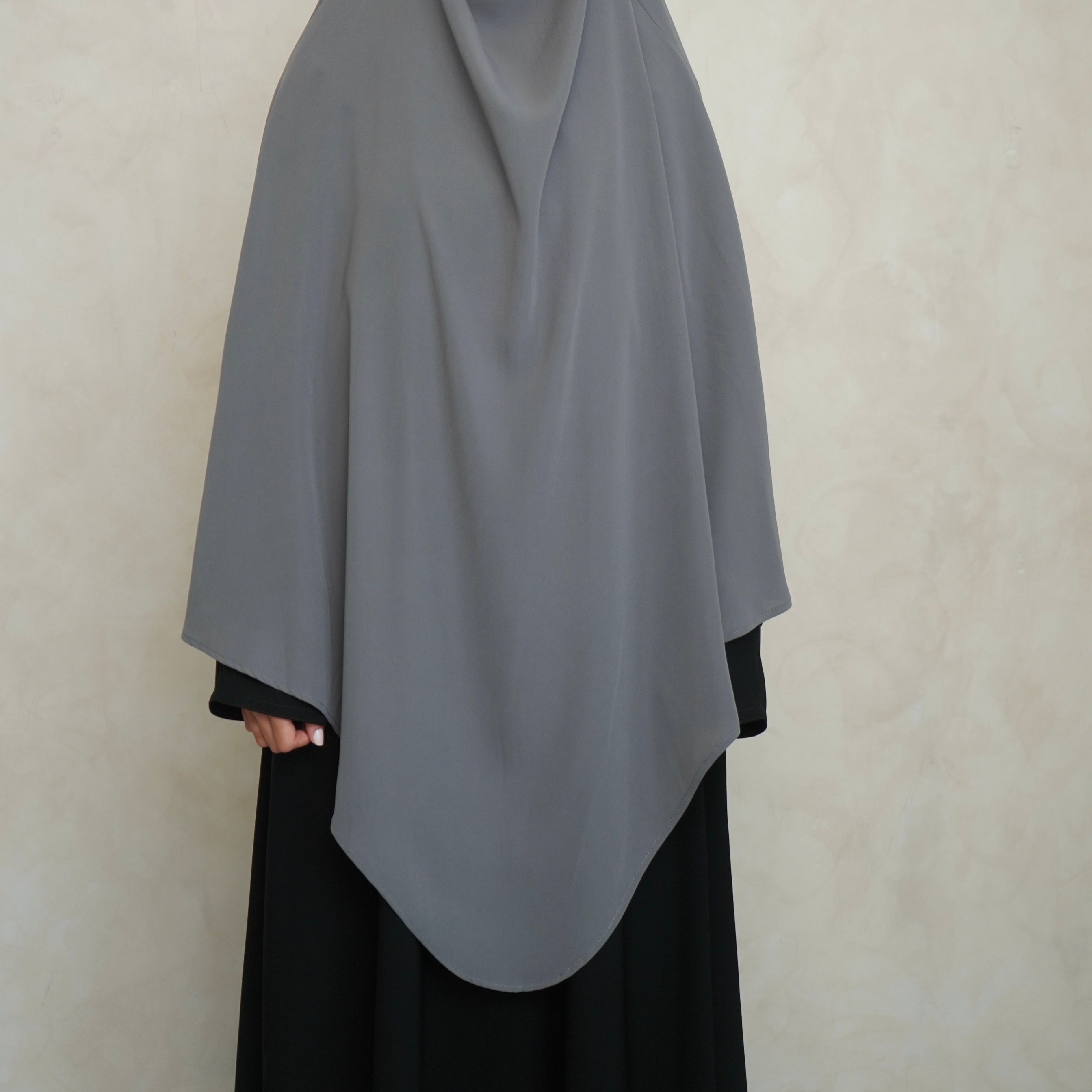 Light Grey Khimar with Niqab Ties