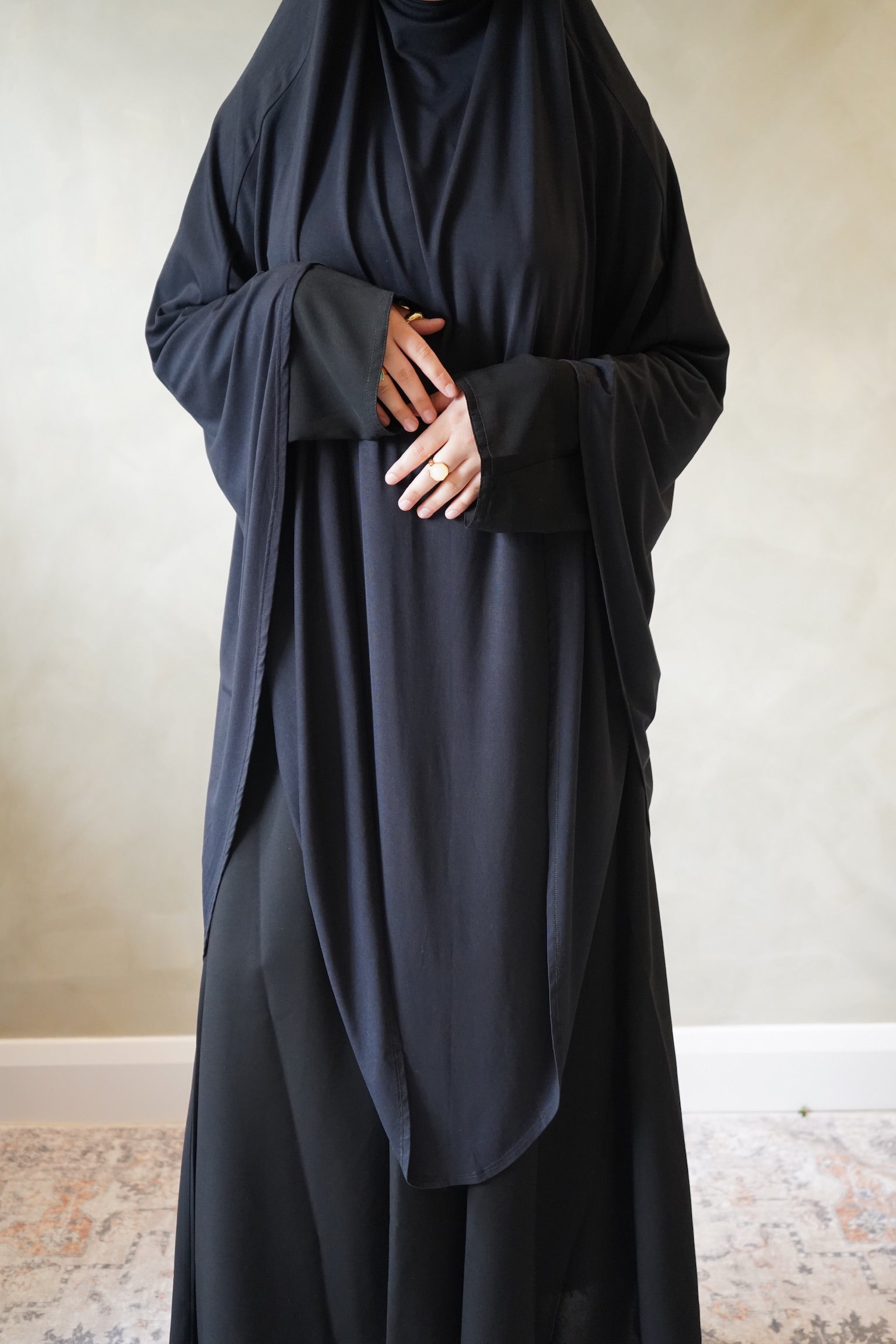 Large Black Jersey Khimar