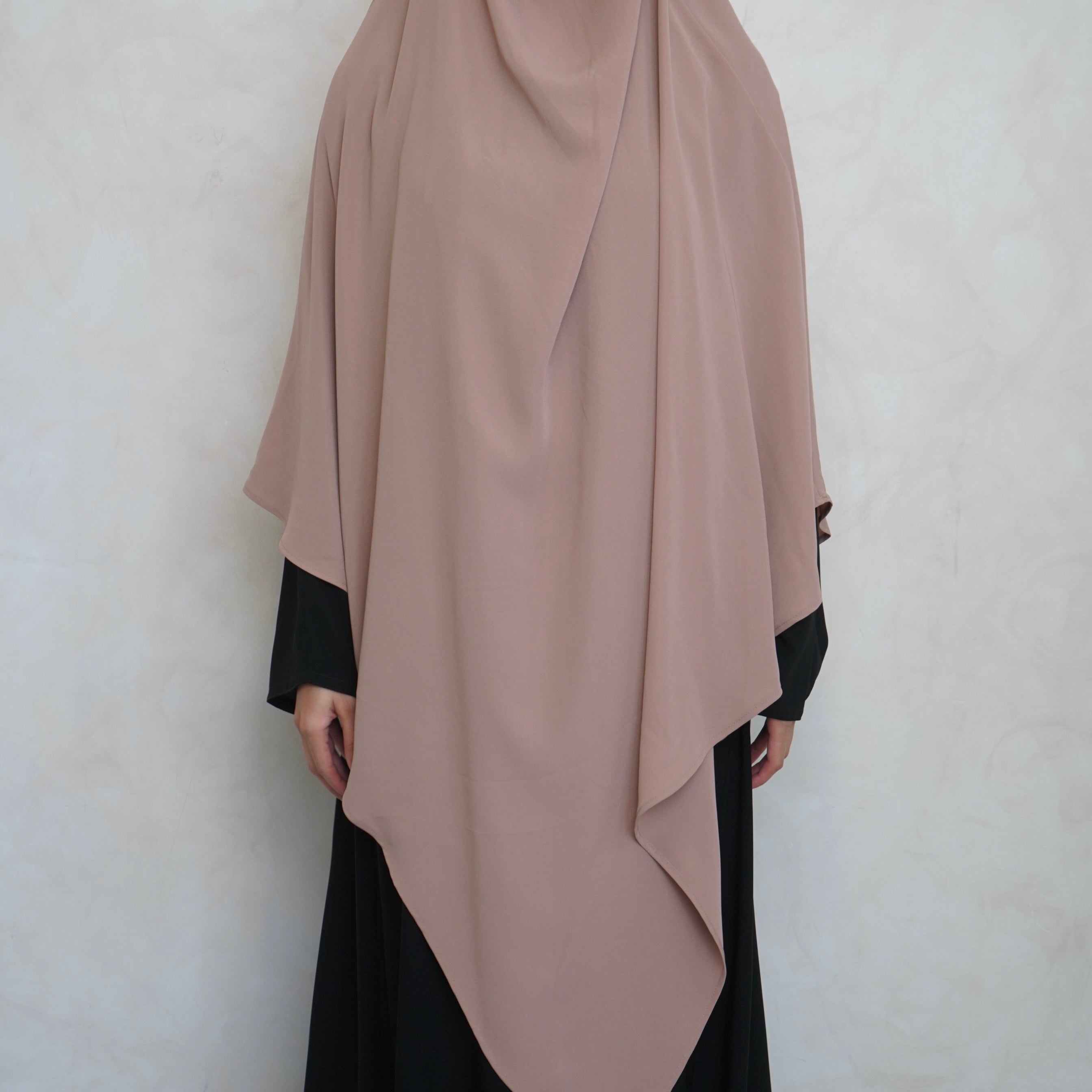 Cream Khimar with Niqab Ties