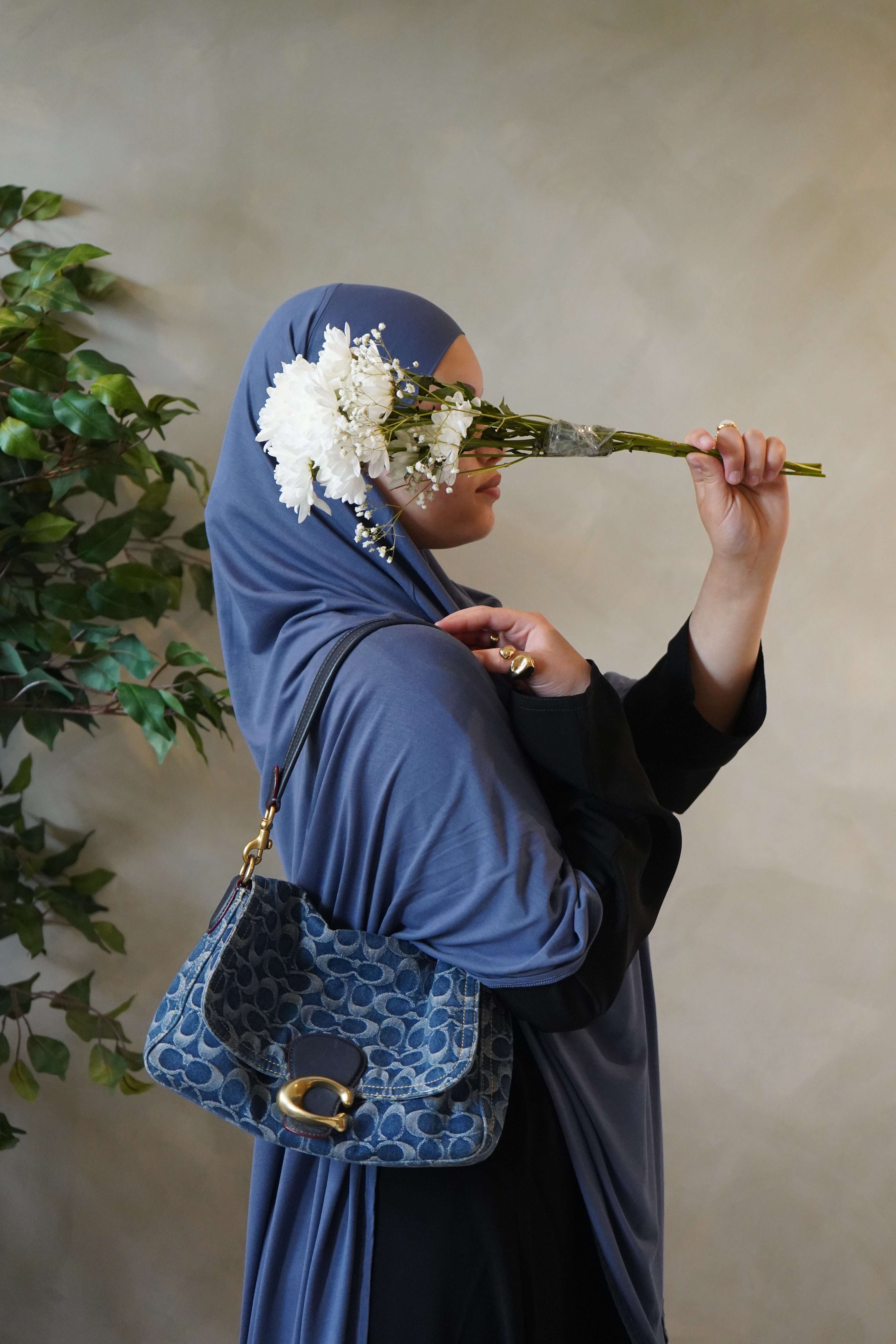 Small Steel Blue Jersey Khimar