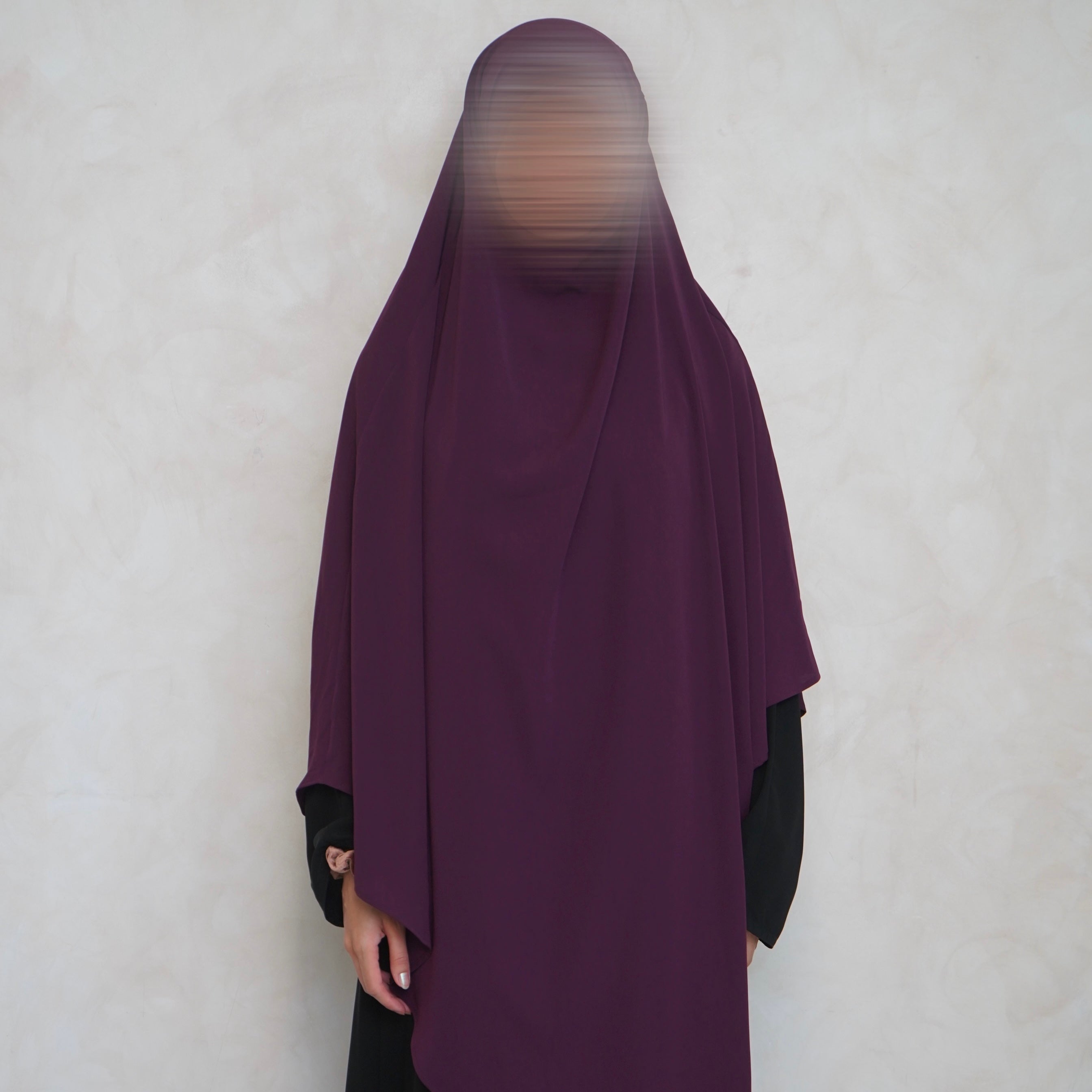 Extra Long Burgundy Khimar with Niqab Ties