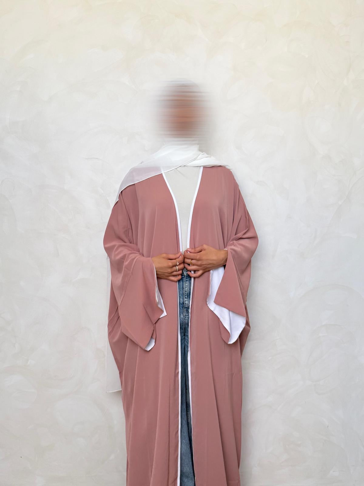 Open Abaya Pink