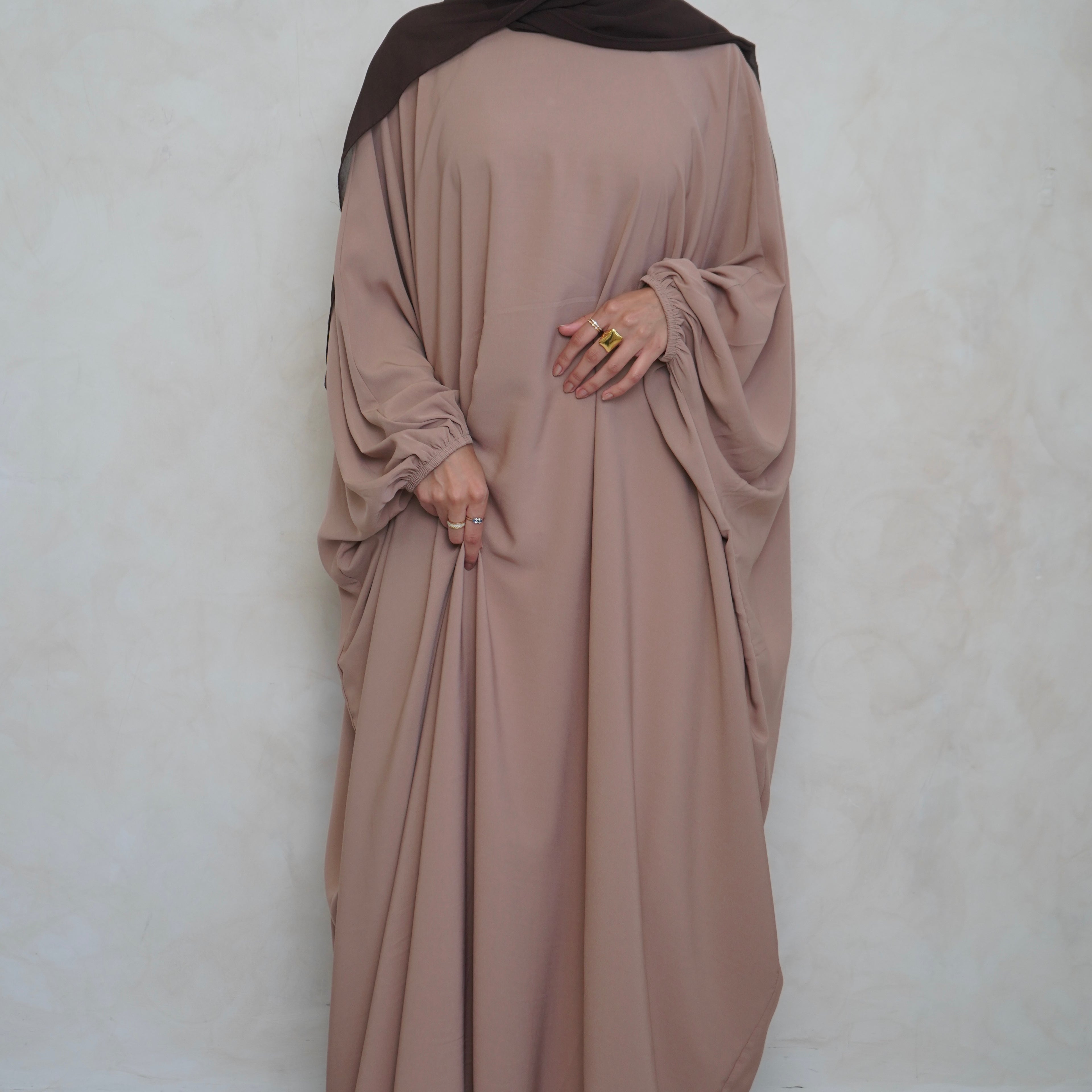 Cuffed Norah Batwing Jilbaya Cream