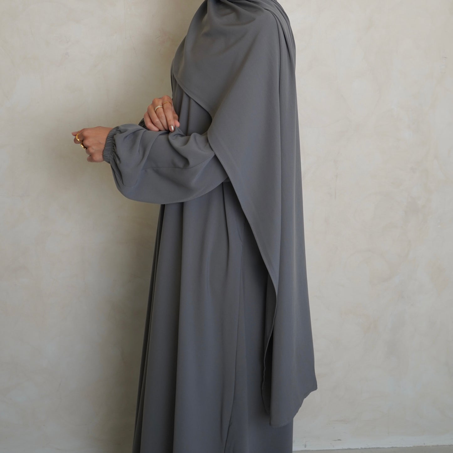 1pc Prayer Jilbaya Light Grey