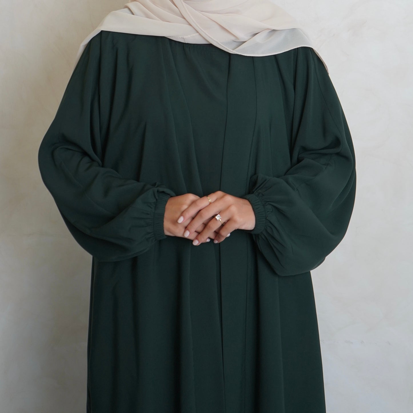 Cuffed Nubo Abaya Set Bottle Green