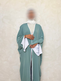 Jacquard Navy Blue Open Abaya