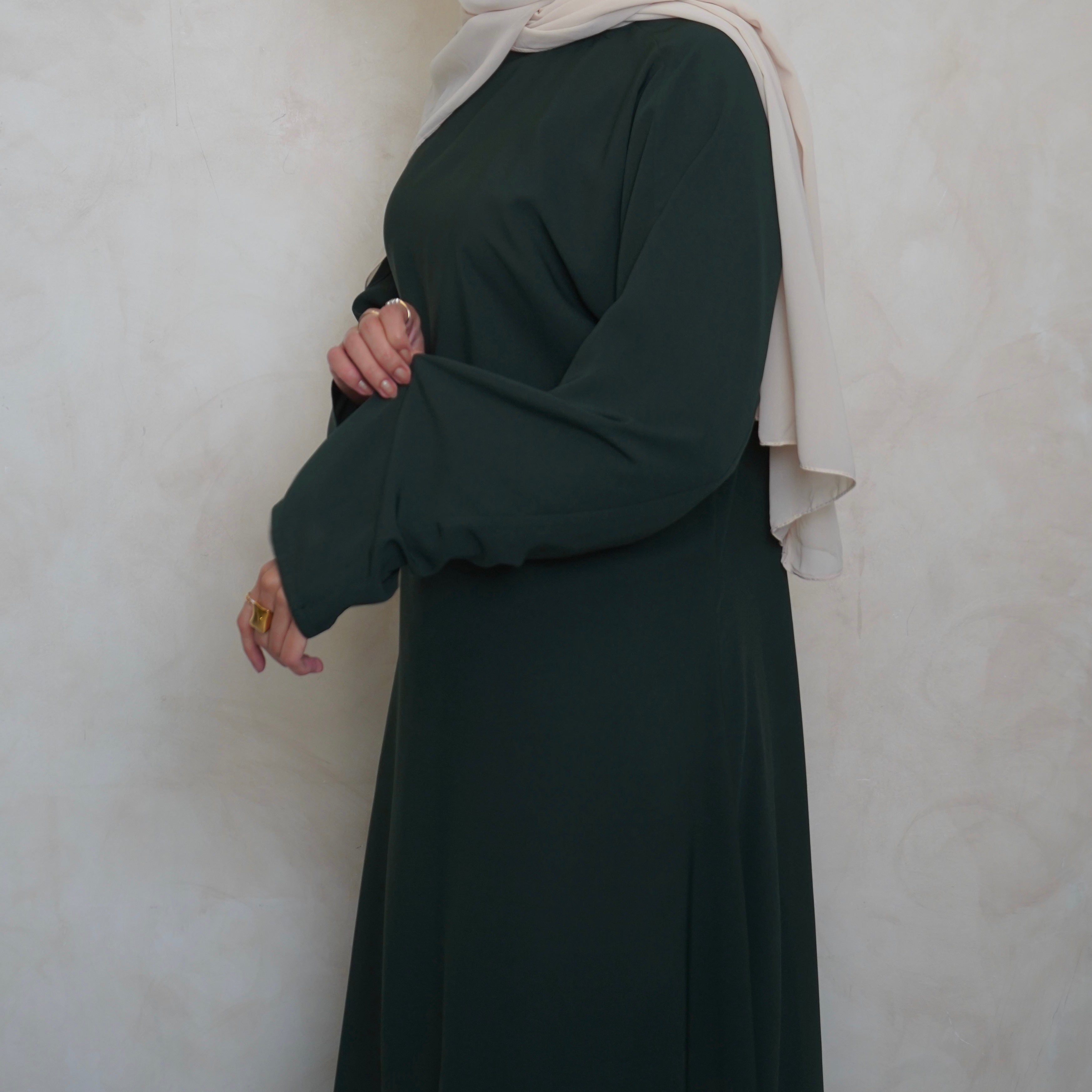 Classic A Line Abaya Bottle Green