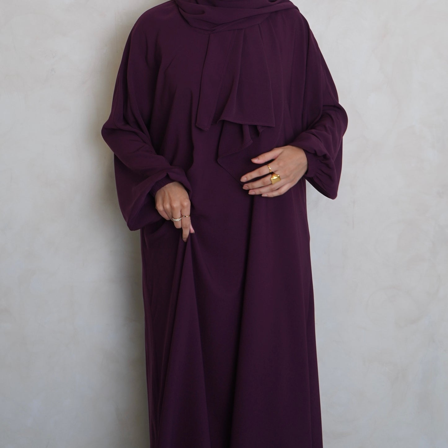 1pc Prayer Jilbaya Burgundy