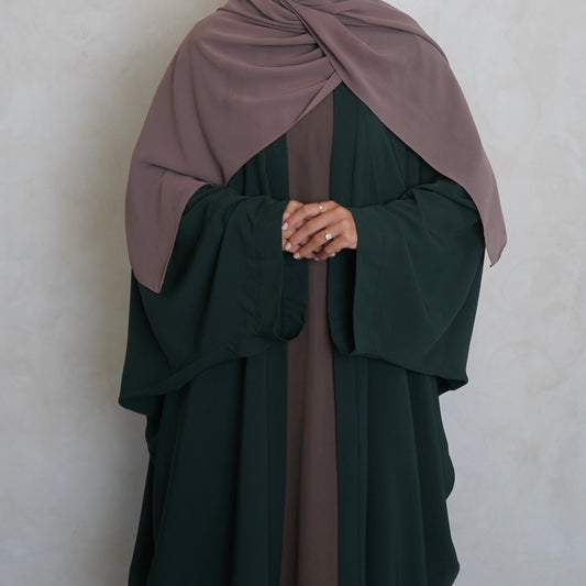 Nahla’s Open Cloak Abaya Bottle Green