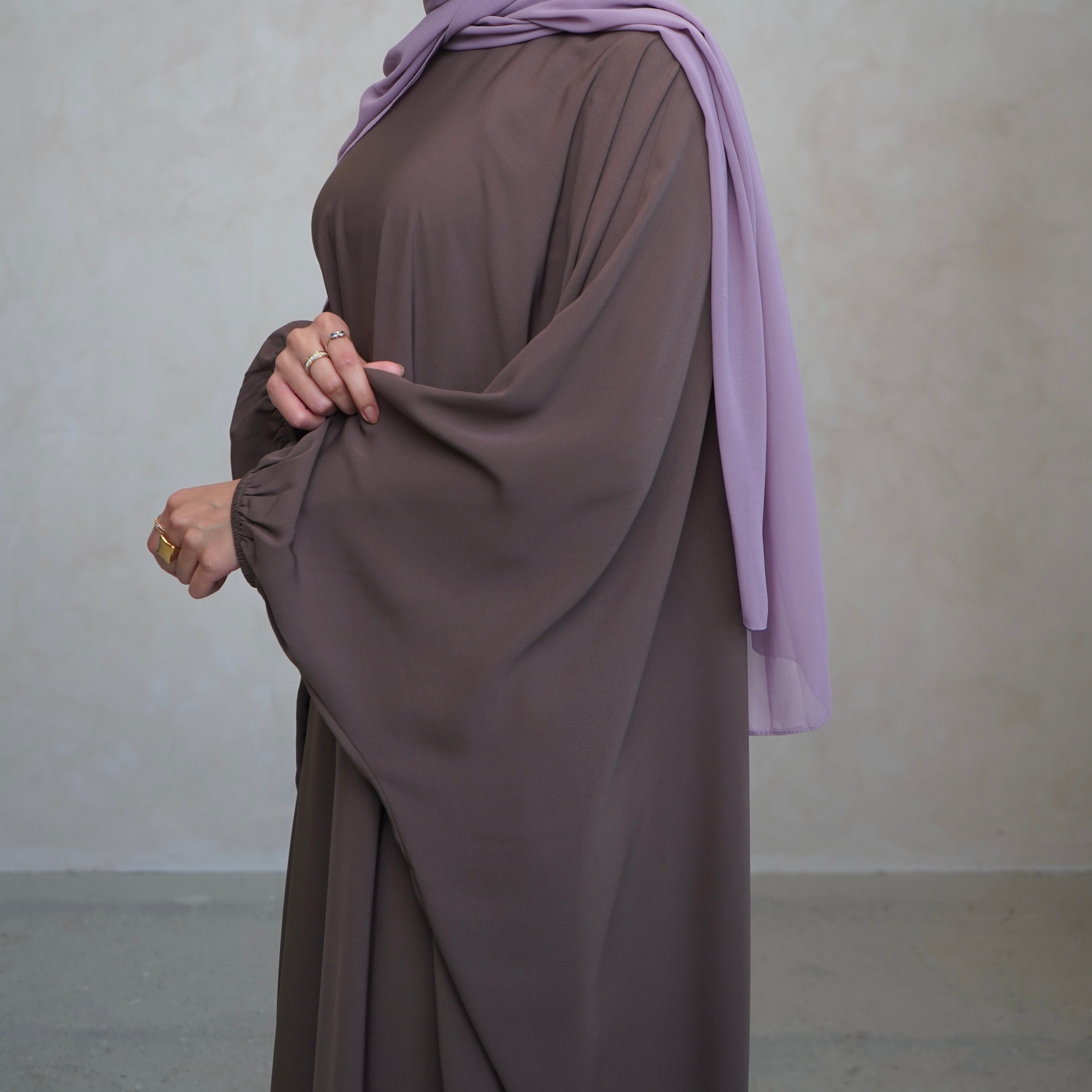 Cuffed Norah Batwing Jilbaya Brown