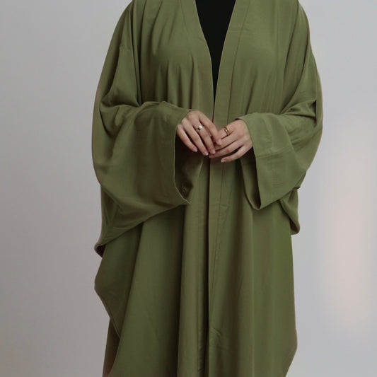 Nahla’s Open Cloak Abaya Olive Green