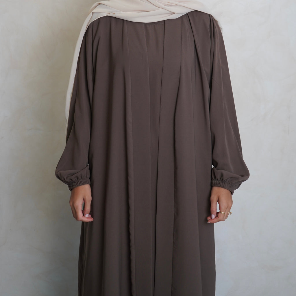 Cuffed Nubo Abaya Set Brown