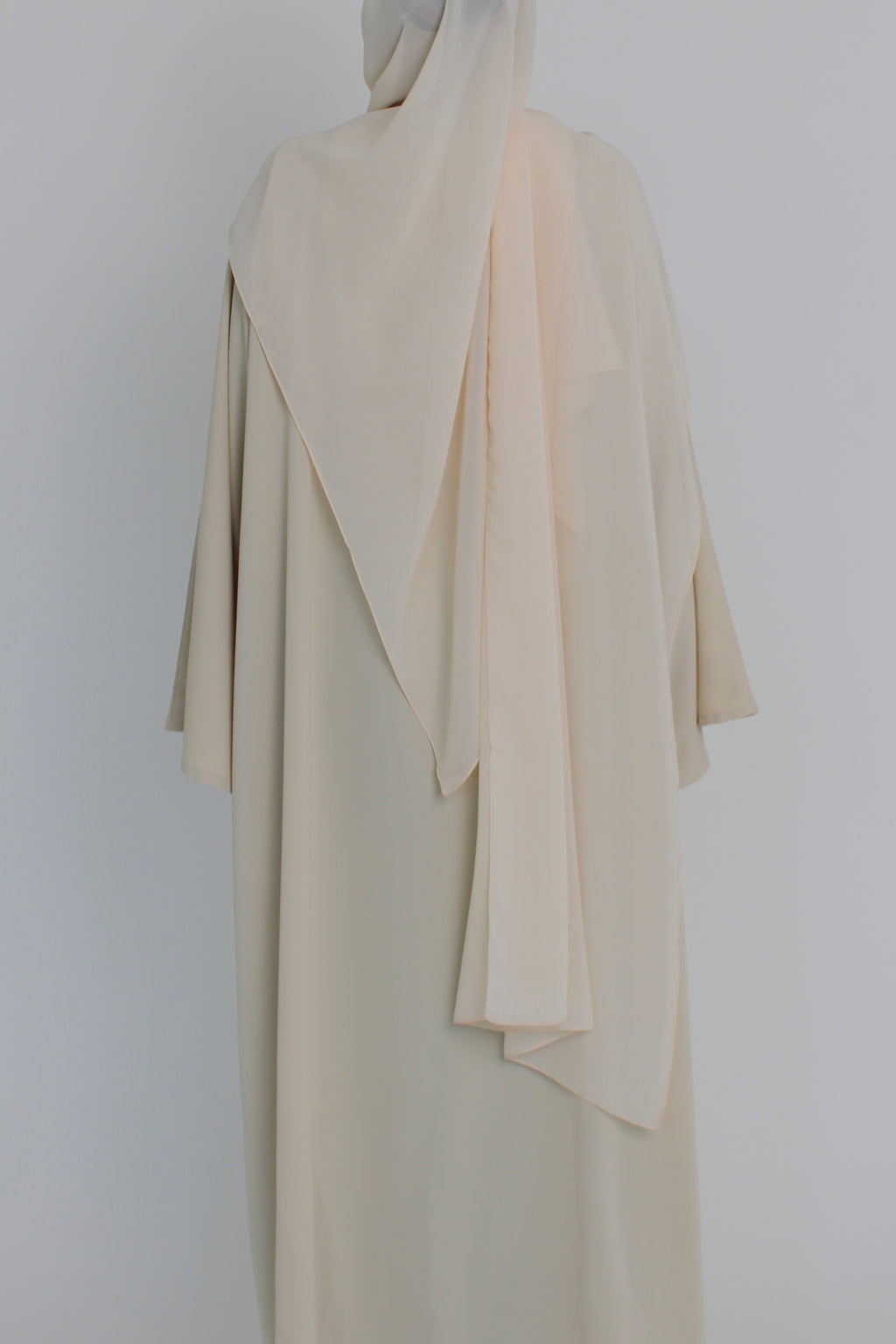Ivory Signature Bell Sleeve Abaya with hijab