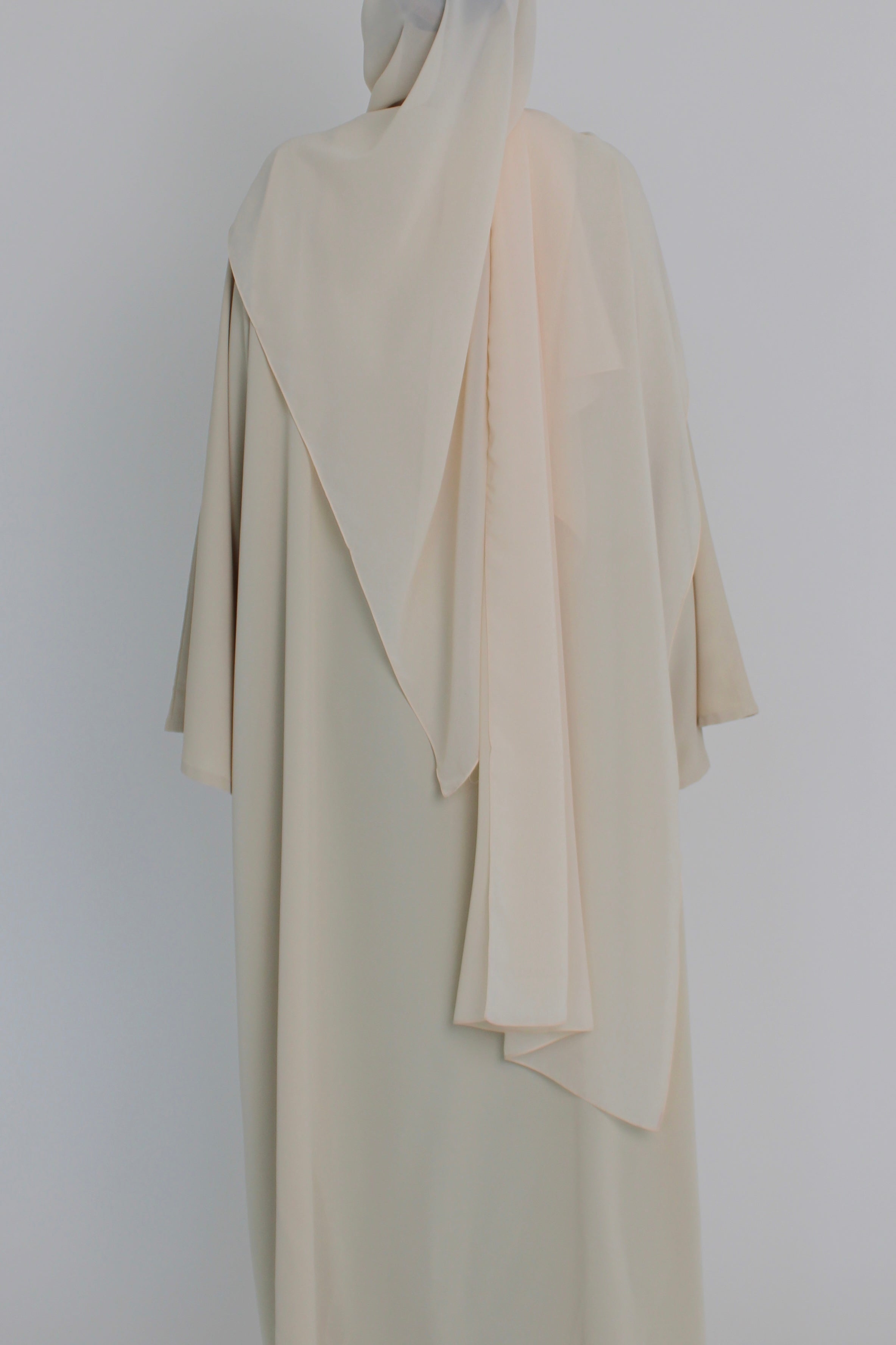 Ivory Signature Bell Sleeve Abaya with hijab