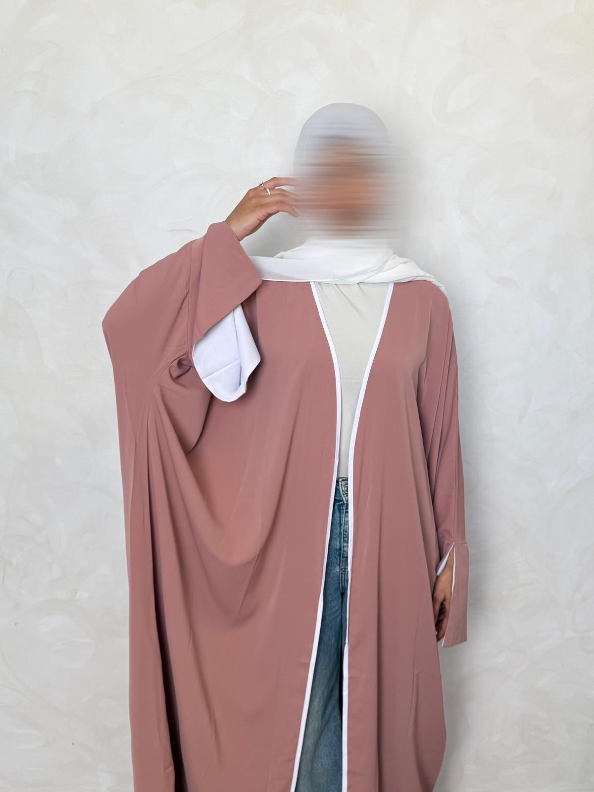 Open Abaya Pink