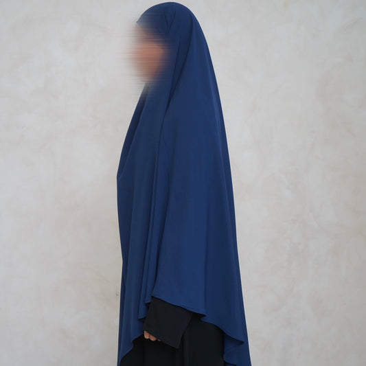 Navy Blue Khimar with Niqab Ties