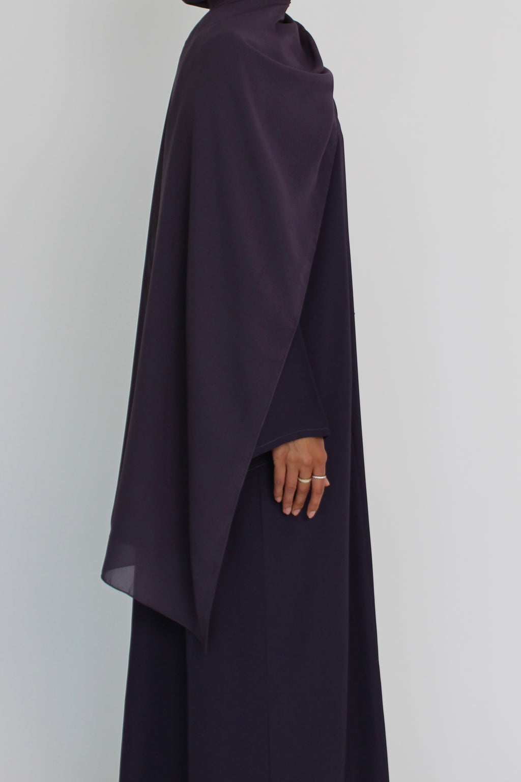 Sweet grape Abaya with Matching Sheila Scarf