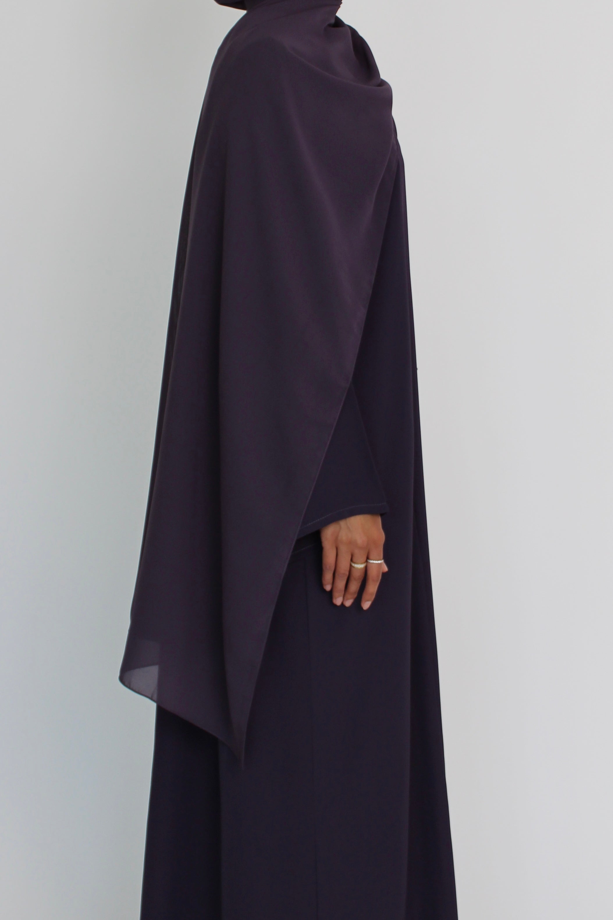 Sweet grape Abaya with Matching Sheila Scarf