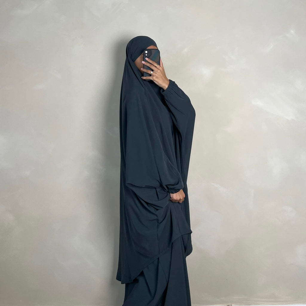 2pc Jilbab with Skirt & Niqab Ties Teal