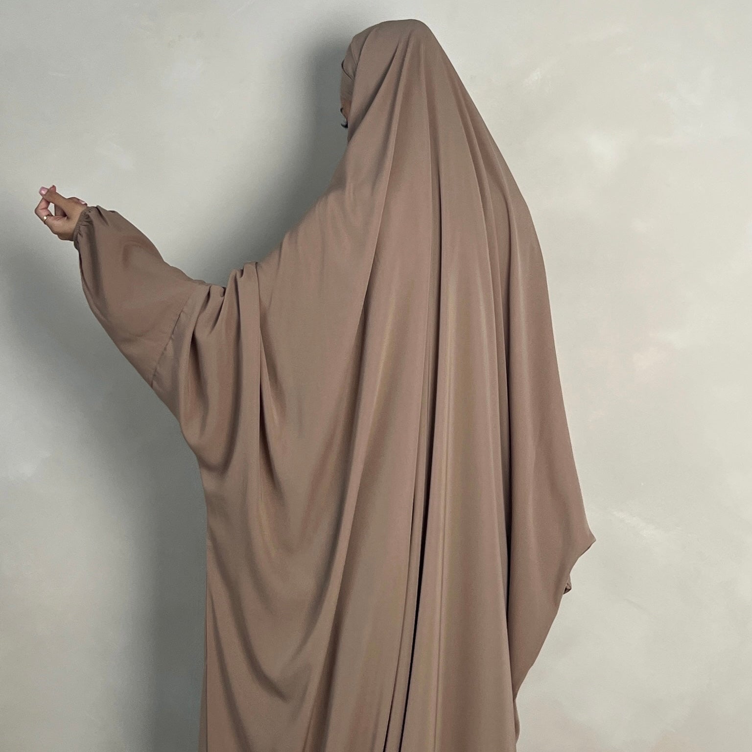 1pc Jilbab with Niqab Ties Cream