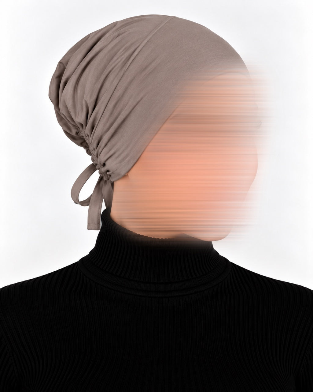 Rayon Jersey Tied Headcap Silver Grey