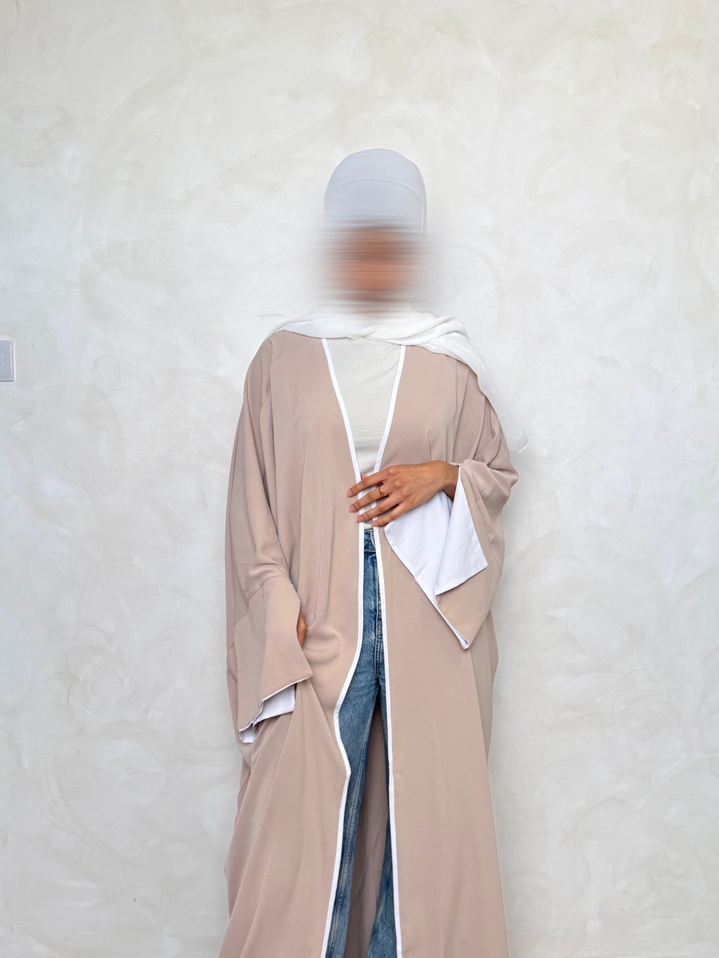 Open Abaya Apricot