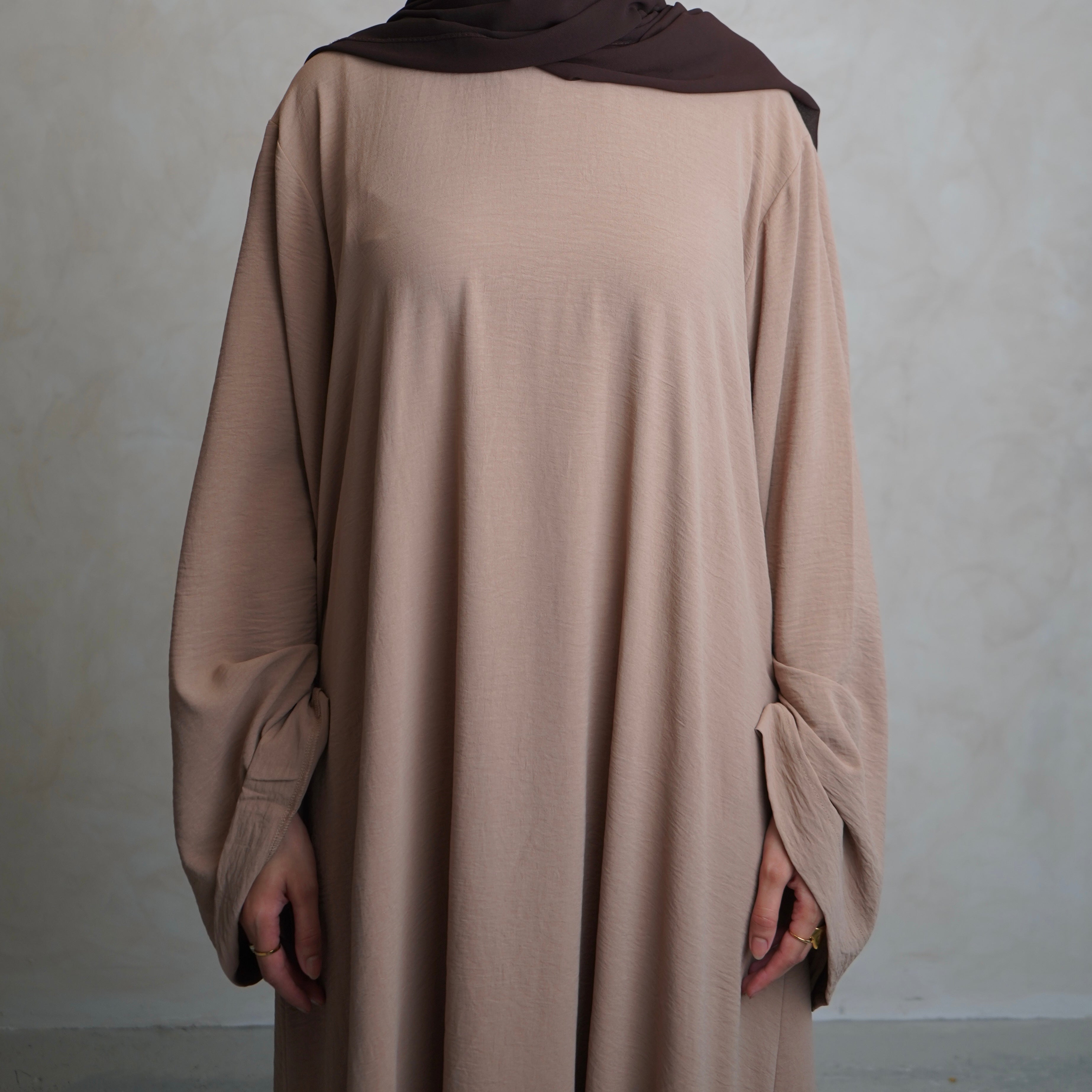 Crepe Mary Straight Abaya Cream