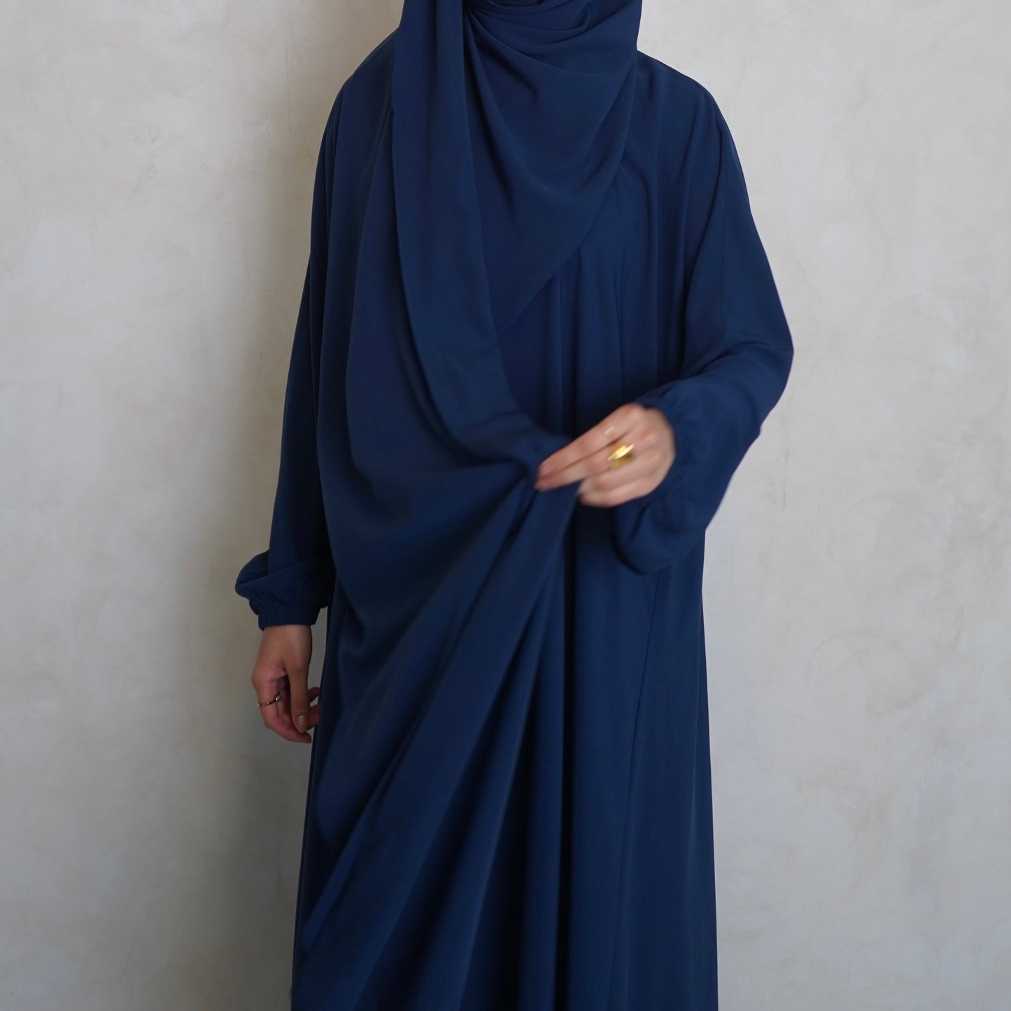 1pc Prayer Jilbaya Navy Blue