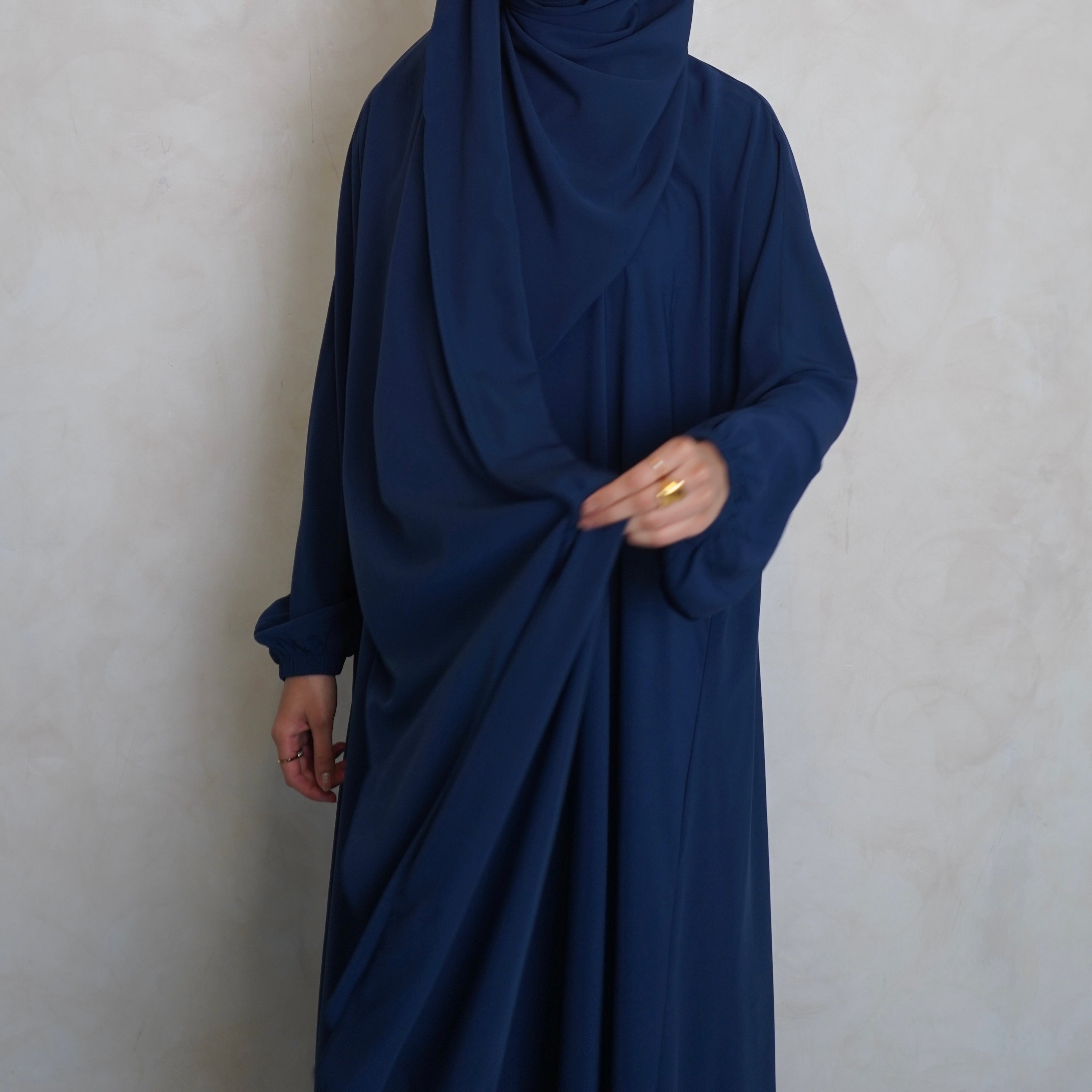 1pc Prayer Jilbaya Navy Blue