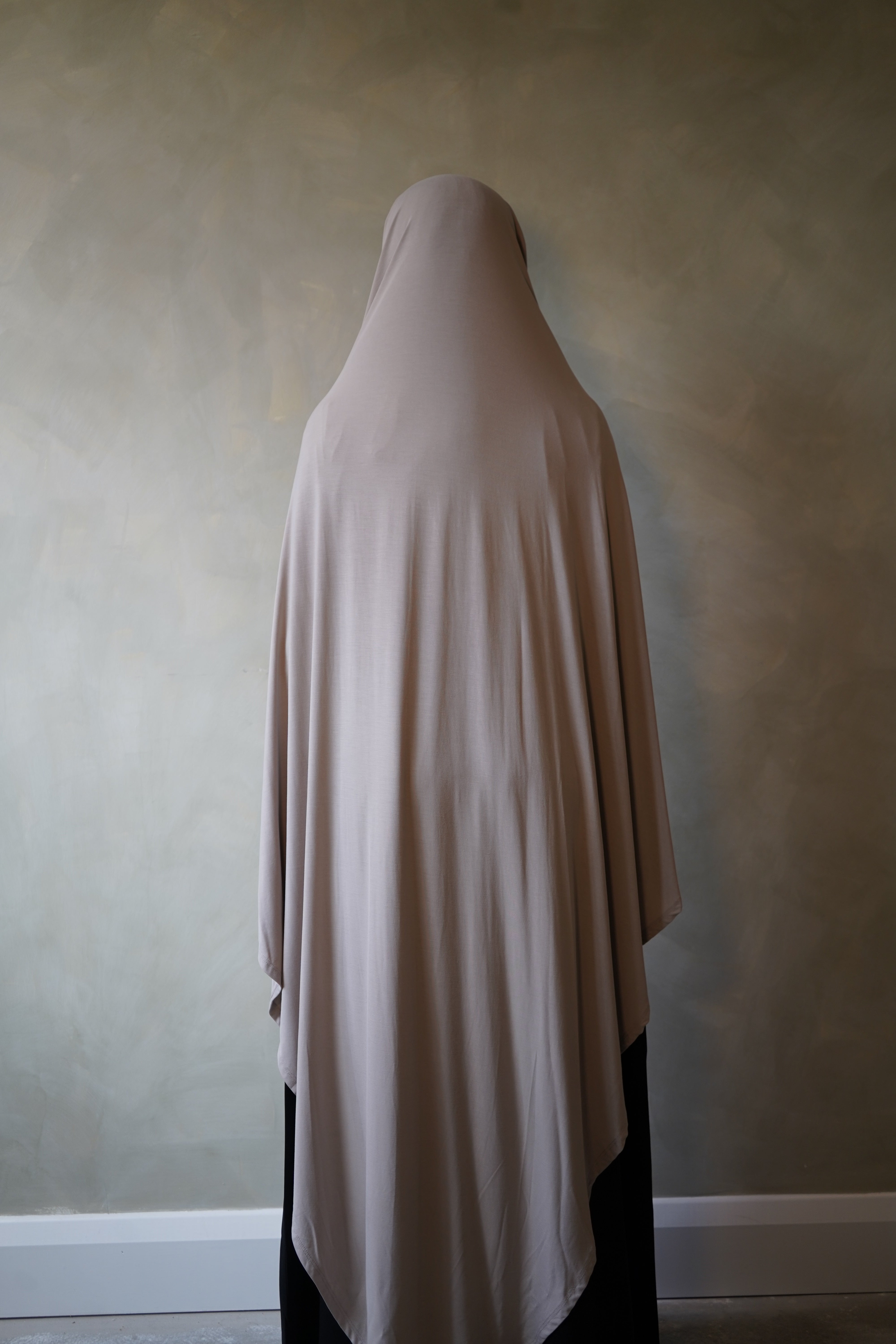 Large Light Beige Jersey Khimar