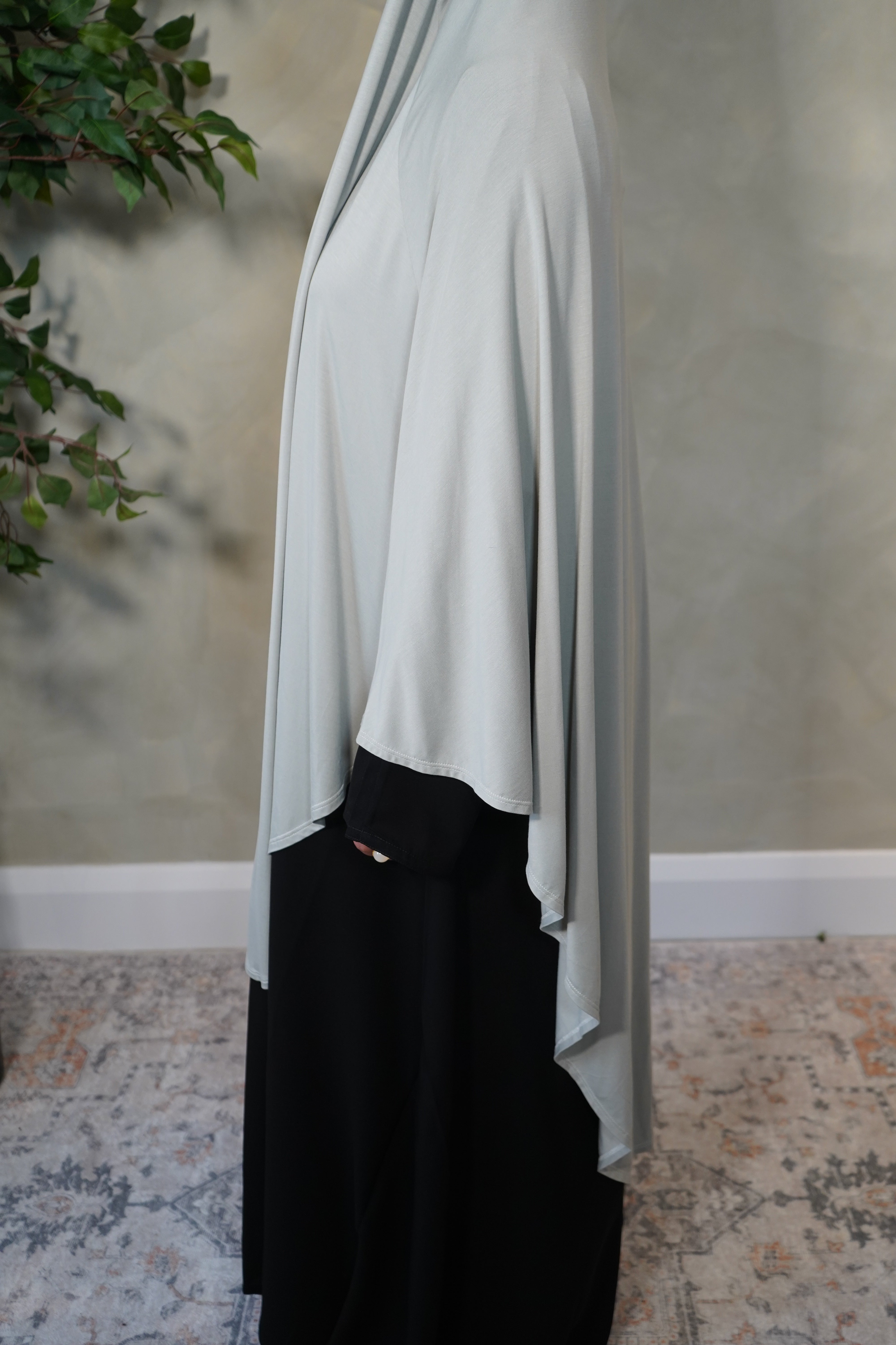 Small Stone Grey Jersey Khimar