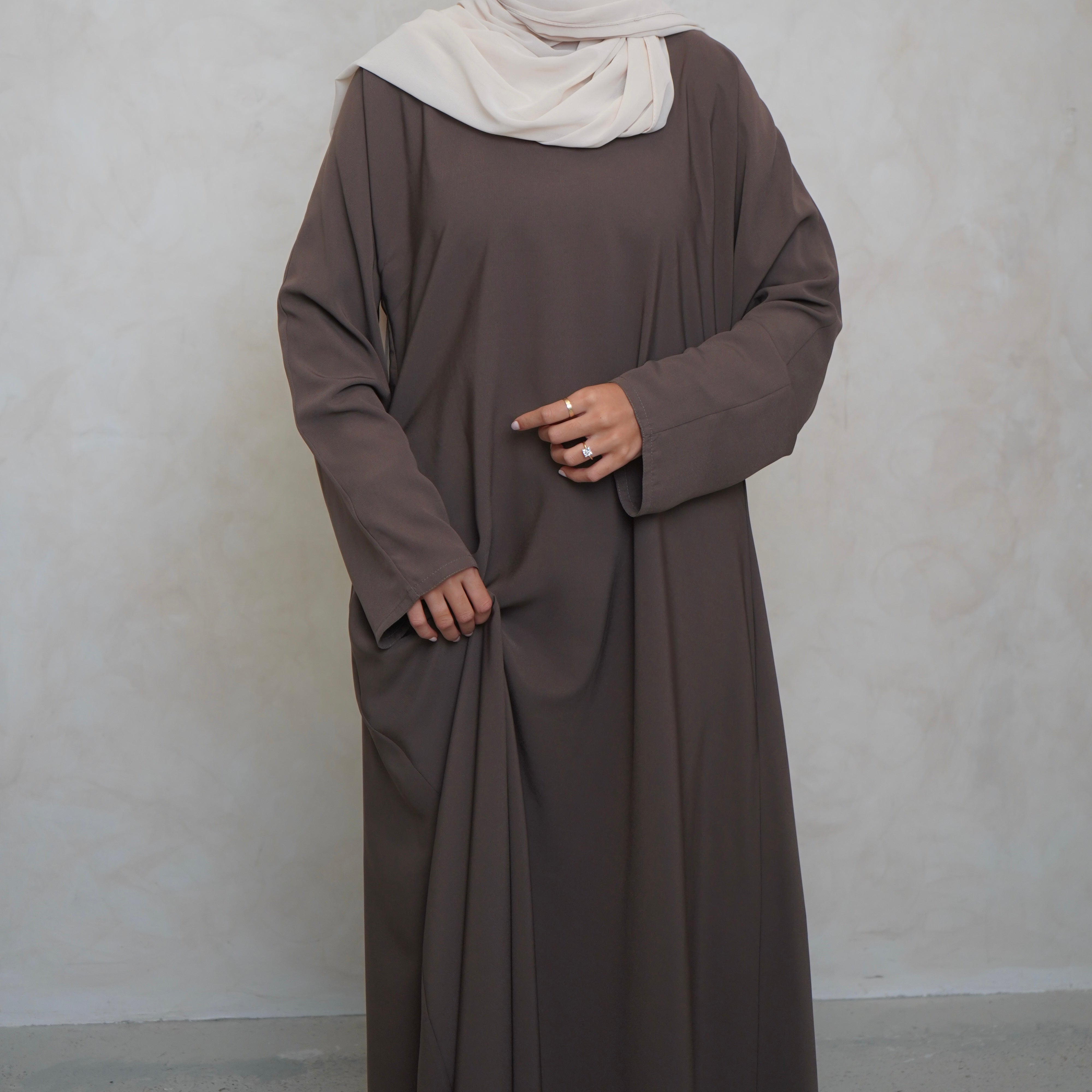 Classic A Line Abaya Brown