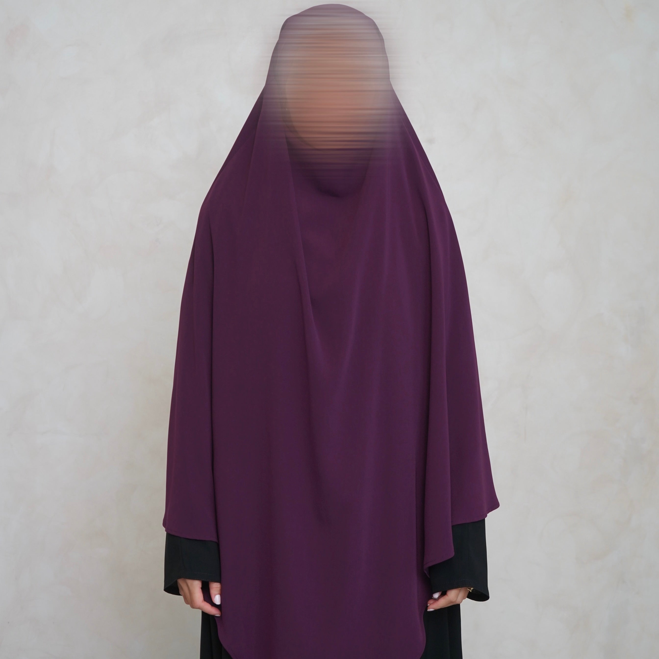 Burgundy Khimar with Niqab Ties