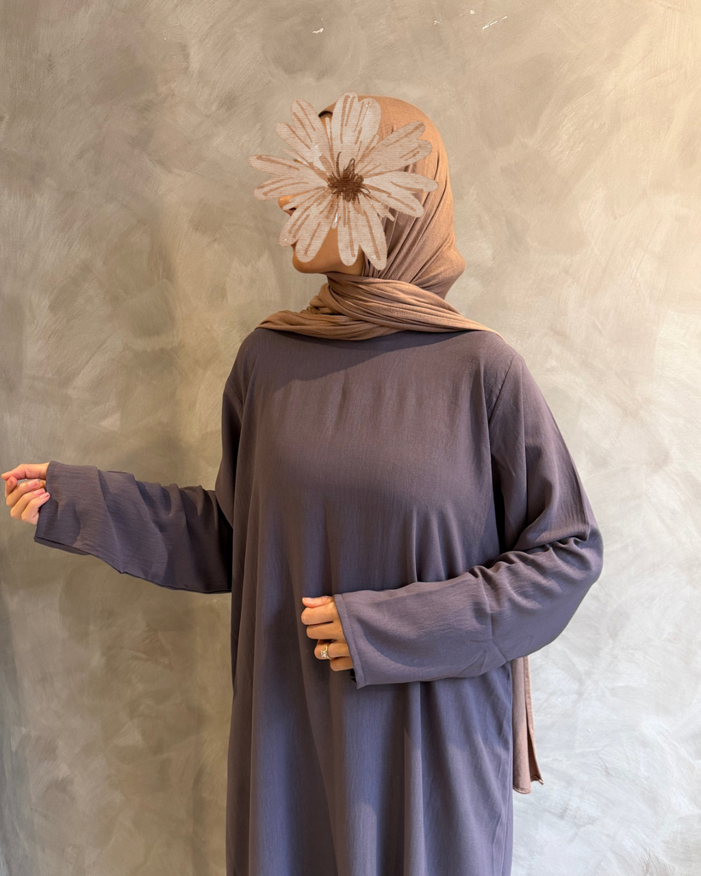 Long Sleeve Slip Dress Mauve