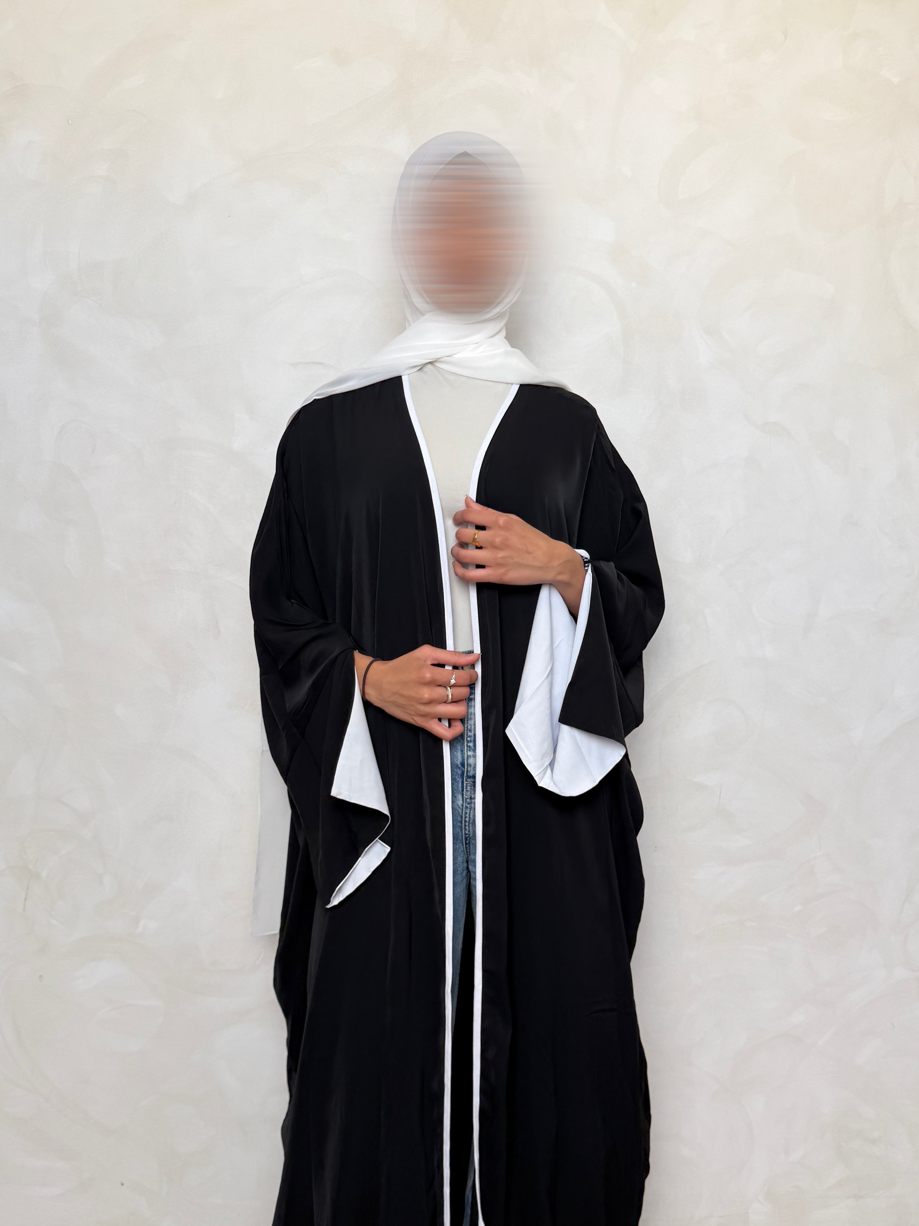 Open Abaya Noir