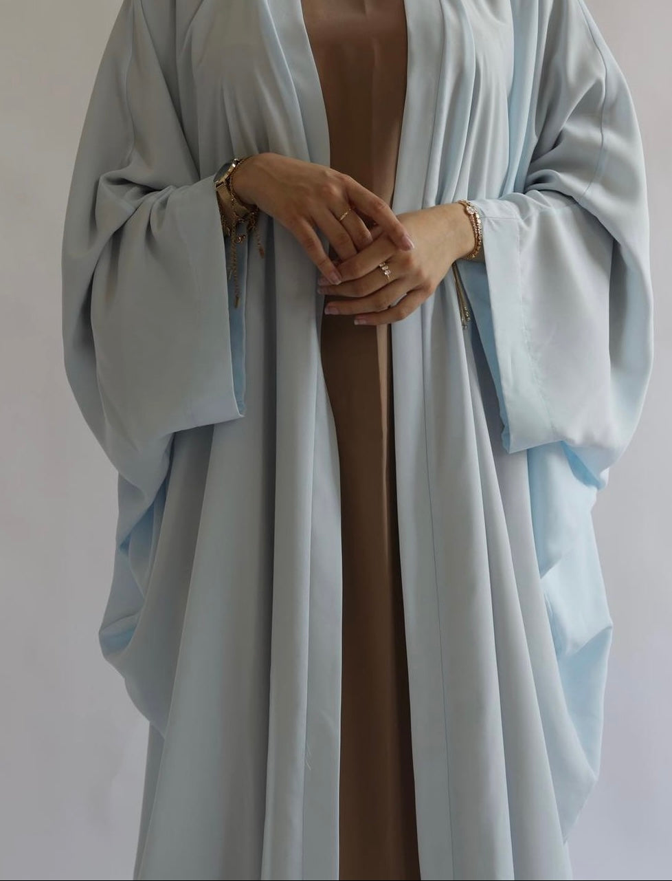 Nahla’s Open Cloak Abaya Sky Blue