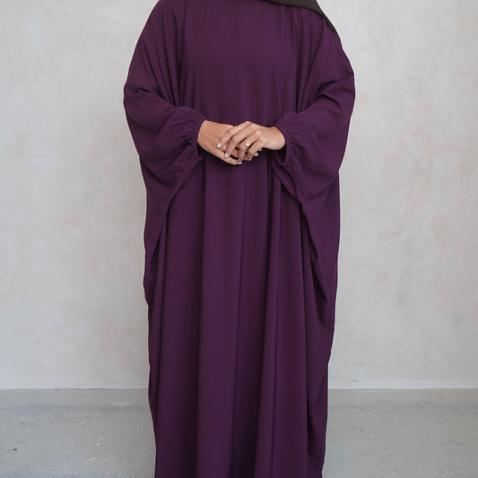 Cuffed Norah Batwing Jilbaya Burgundy